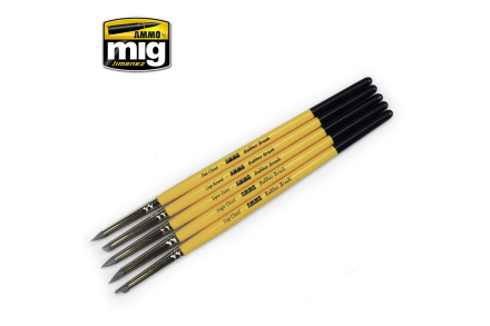 Pędzel gumowy - silikonowy, zestaw - Rubber Brush Set - Ammo Mig 7606