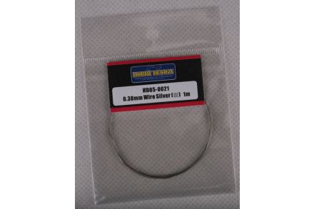Przewód 0,38 mm 1m srebrny Hobby Design HD05-0021