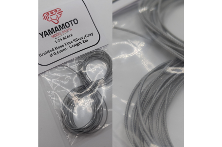 Braided Hose Line - Wąż pleciony srebrny 0.6mm 2m Yamamoto YMPTUN65