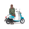 Zestaw figurek - studenci kampusu 5 szt + skuter Yamaha skala 1/24 Tamiya  24356