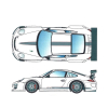 Kalkomania Porsche GT3 - napisy GT3 Hobby Design HD04-0051