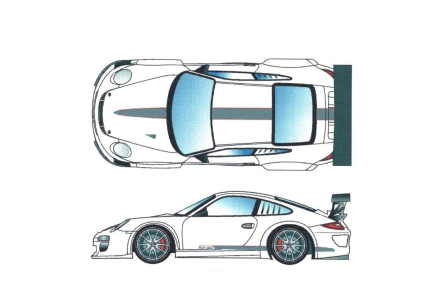 Kalkomania Porsche GT3 - napisy GT3 Hobby Design HD04-0051