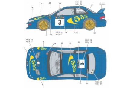 Kalkomania do Subaru Impreza WRC 97-98 HD04-0110
