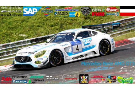 Kalkomania Mercedes AMG GT3 #4 langstrecke 24H 2016 Hobby Design HD04-0153