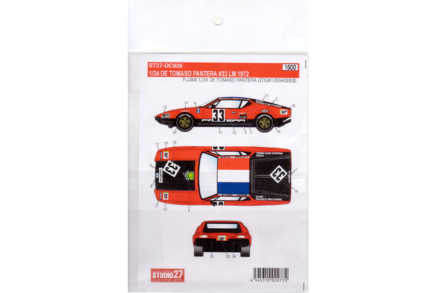 Kalkomania De Tomaso Pantera #33 LM 1972 do Fujimi ST27-DC926