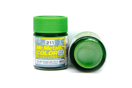 Farba Mr. Color Metallic GX-211 Metal Yellow Green - zielona metaliczna - Gunze GUNGX211