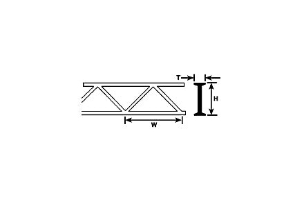 Profil kratownica 12.7mm x 21.5mm x 4.8mm x 30cm Plastruct 90655